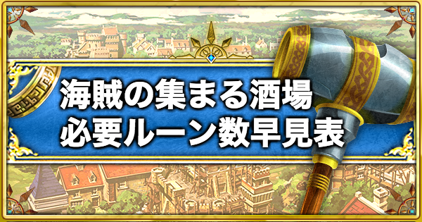 白猫 海賊の集まる酒場の必要ルーン数早見表 ゲームウィズ