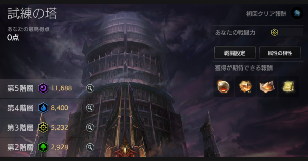 テラオリ 試練の塔の攻略ポイントと報酬 テラオリジン ゲームウィズ Gamewith