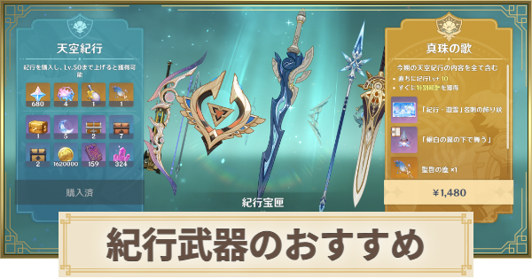 【原神】紀行武器のおすすめ