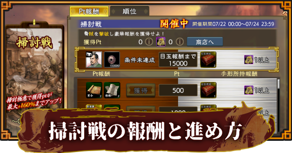 【三國志 覇道】掃討戦の報酬と効率的な進め方