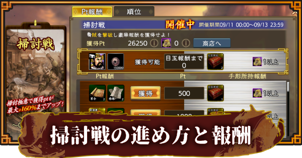 【三國志 覇道】掃討戦の報酬と効率的な進め方