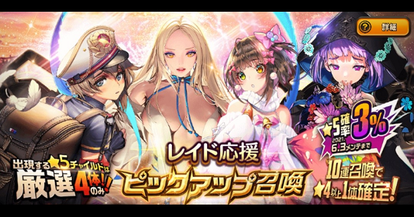 「レイド応援PU召喚」ガチャシミュレーター