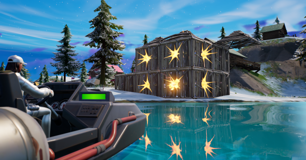 フォートナイト モーターボートまたはモーターボートのミサイルで建築物を破壊 Fortnite ゲームウィズ