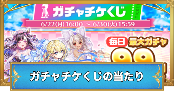 【白猫】ガチャチケくじの当たりキャラ