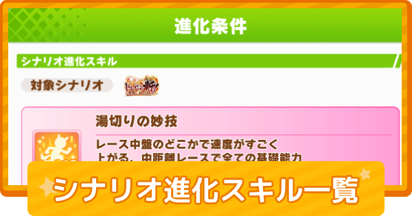 【ウマ娘】シナリオ進化スキル一覧と条件
