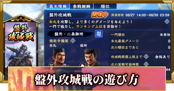 【信長の野望 覇道】盤外攻城戦の遊び方(S11)8年目・秋
