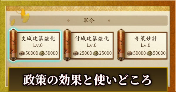 政策の効果と使いどころ
