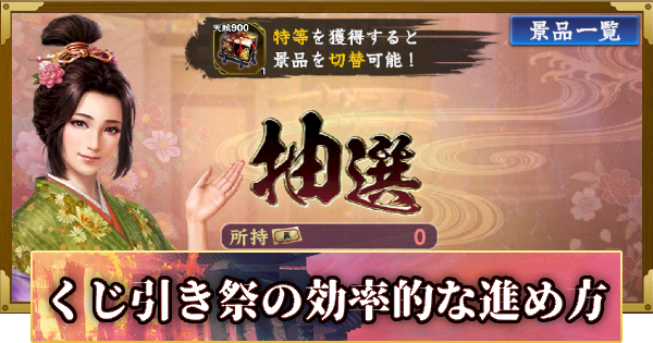 くじ引き祭の進め方と報酬(S11)15年目・秋