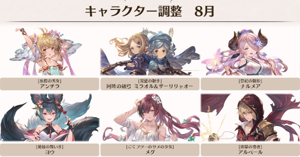 バランス調整キャラまとめ｜2025年8月第1弾実施