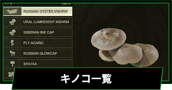 キノコの場所一覧