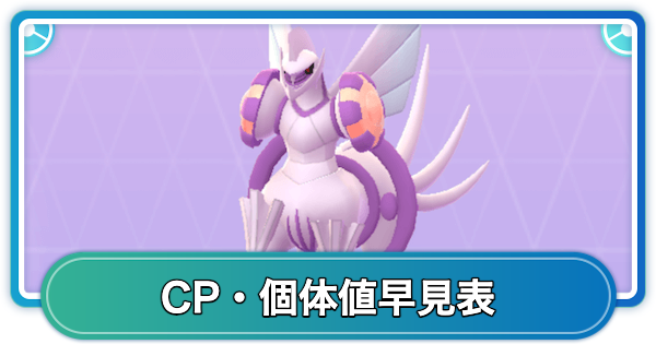 【ポケモンGO】パルキア(オリジン)のCP個体値早見表