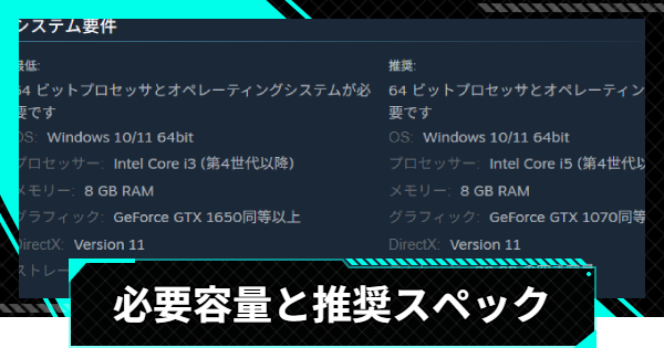 【怪獣8号ゲーム】必要容量と推奨スペック【怪獣8G】