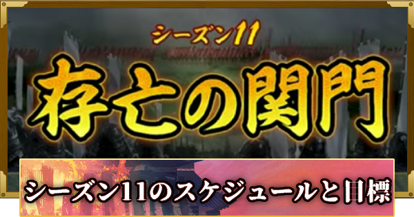 【信長の野望 覇道】シーズン11のスケジュールと目標