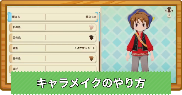 【牧場物語 風のグランドバザール】キャラメイクのやり方とやり直し方法【グラバザ】