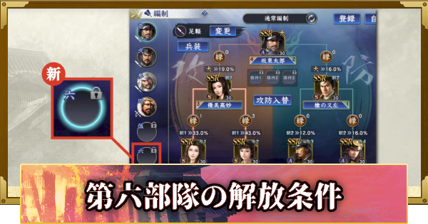 【信長の野望 覇道】第六部隊の解放条件