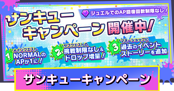 サンキューキャンペーンまとめ