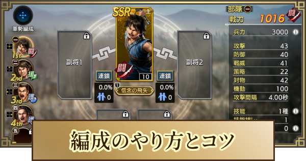 編成のやり方とコツ