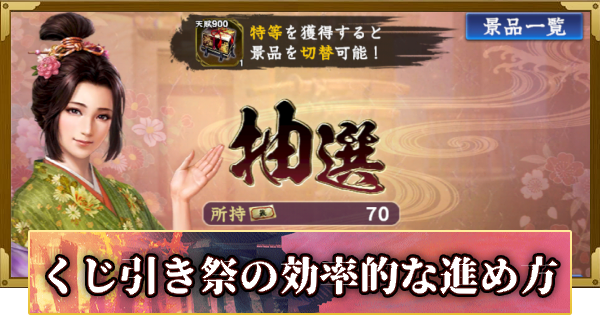 【信長の野望 覇道】くじ引き祭の進め方と報酬(S12)3年目・冬