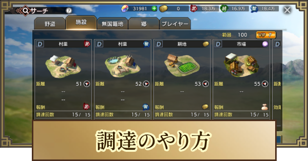 調達のメリットとおすすめ武将