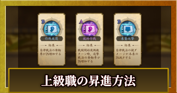 職昇進のやり方とおすすめ武将