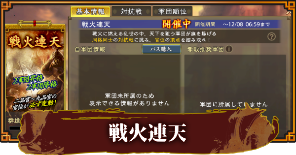 戦火連天の進め方と群雄Lvの上げ方