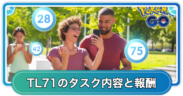 【ポケモンGO】TL71に上げるタスク内容と報酬一覧