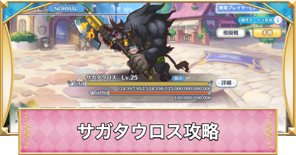 サガタウロスの攻略編成と報酬