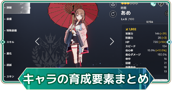 【アウタープレーン】キャラの育成要素まとめ【アウプレ】