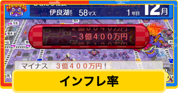 【桃鉄2】インフレ率とは？影響する要素【桃太郎電鉄2】