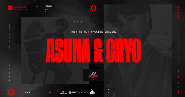 100ThievsがAsuna選手、Cryocell選手との契約を更新の画像