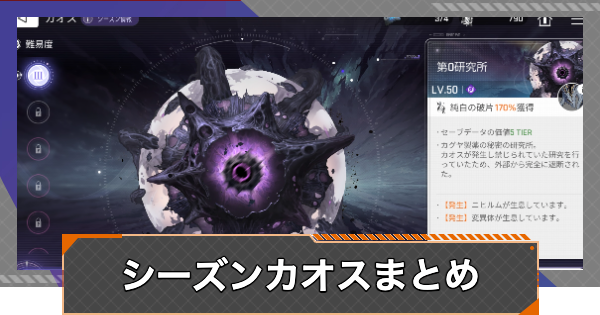 【カオゼロ】シーズンカオスまとめ【カオスゼロナイトメア】