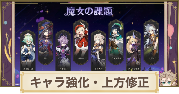 【原神】キャラ強化・上方修正まとめ