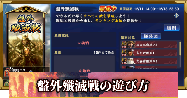 【信長の野望 覇道】盤外殲滅戦の遊び方(S13)4年目・冬