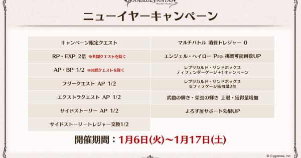 【グラブル】『ニューイヤーキャンペーン(2026)』開催情報【グランブルーファンタジー】