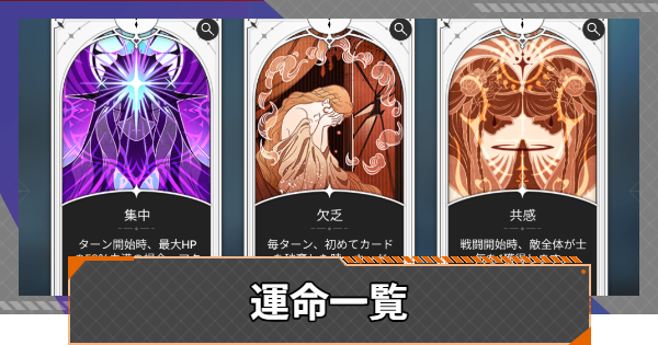 【カオゼロ】運命一覧【カオスゼロナイトメア】