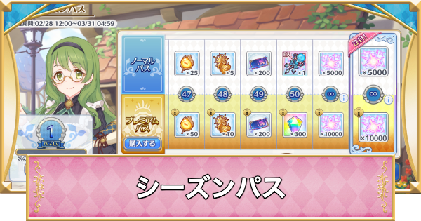 【プリコネR】シーズンパスの値段と報酬・ポイントの稼ぎ方【プリンセスコネクト】