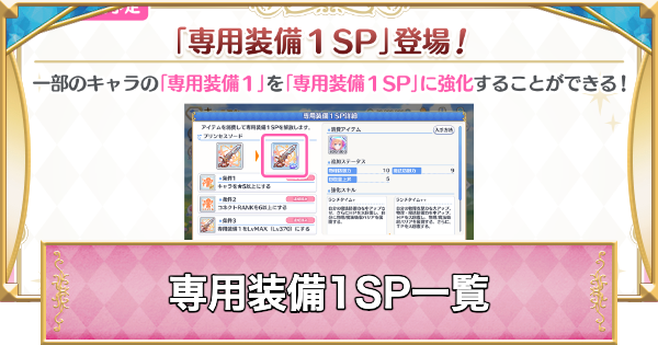 【プリコネR】専用装備1SP一覧と付け方【プリンセスコネクト】