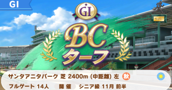 【ウマ娘】BCターフの開催情報とデータ