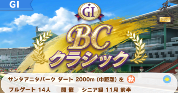 【ウマ娘】BCクラシックの開催情報とデータ