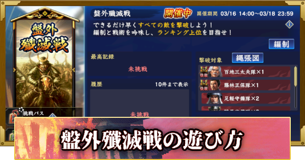 【信長の野望 覇道】盤外殲滅戦の遊び方(S14)5年目・冬