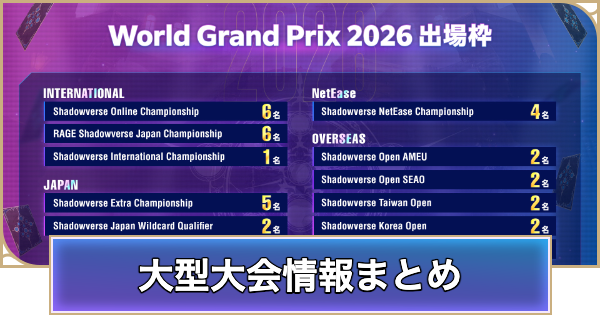 【シャドバ ビヨンド】2026年の大会開催情報一覧【シャドウバース ワールズ ビヨンド】