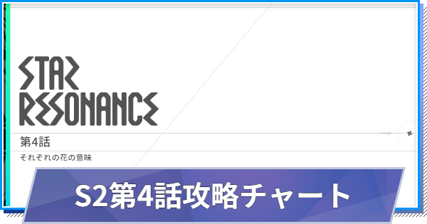 【スタレゾ】メインストーリー第2章第4話(それぞれの花の意味)攻略チャート【ブループロトコル：スターレゾナンス】