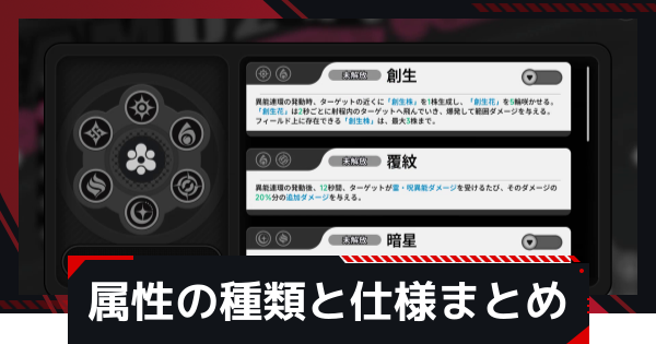 属性(異能系統)の種類と仕様まとめ