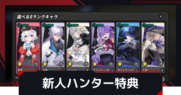 新人ハンター特典のおすすめ｜選べるSランク