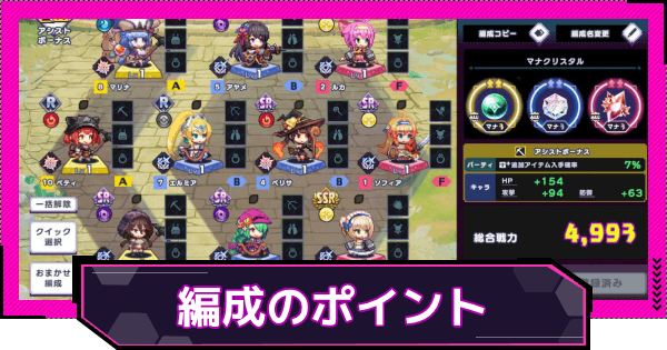 【ドットアビス】パーティ編成のポイント