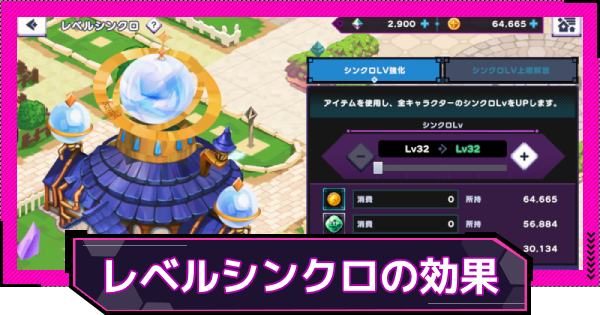 【ドットアビス】レベルシンクロの解放条件と効果