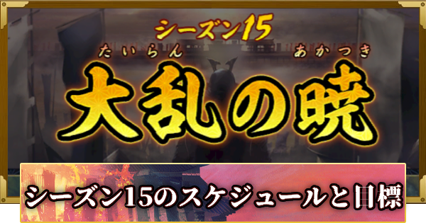 【信長の野望 覇道】シーズン15のスケジュールと目標