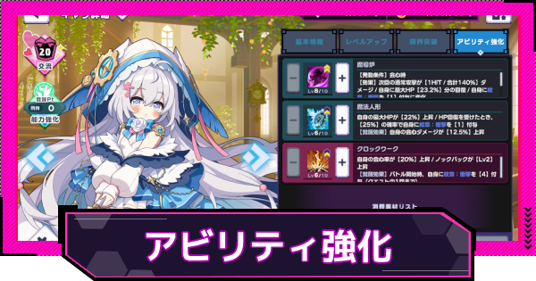 【ドットアビス】アビリティの上げ方と素材の入手方法