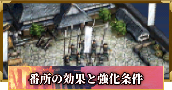 【信長の野望 覇道】番所の効果と強化条件