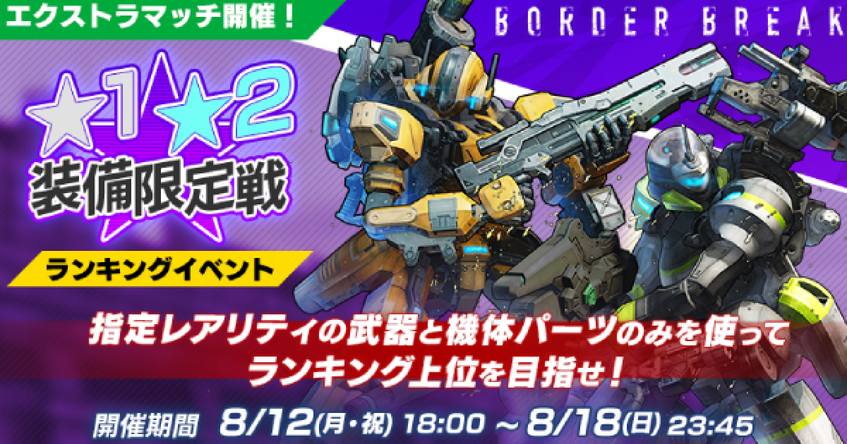 ボダブレ 1 2装備限定戦ランキングイベントの報酬一覧 ボーダーブレイク ゲームウィズ